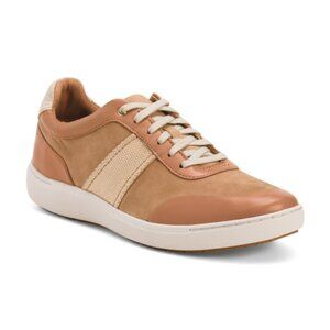 CLARKS Leather Nalle Fern Comfort Sneakers